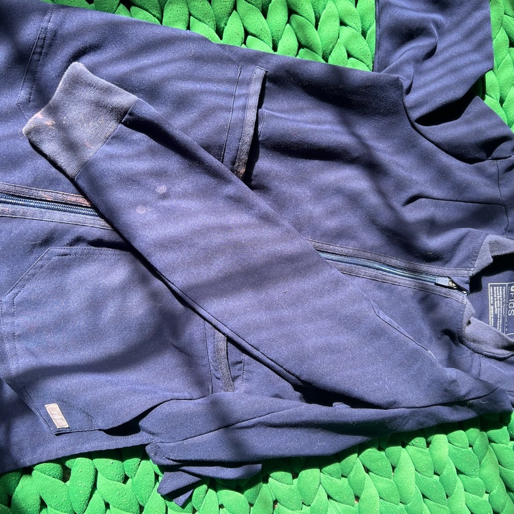Figs Blue Zip Up Jacket